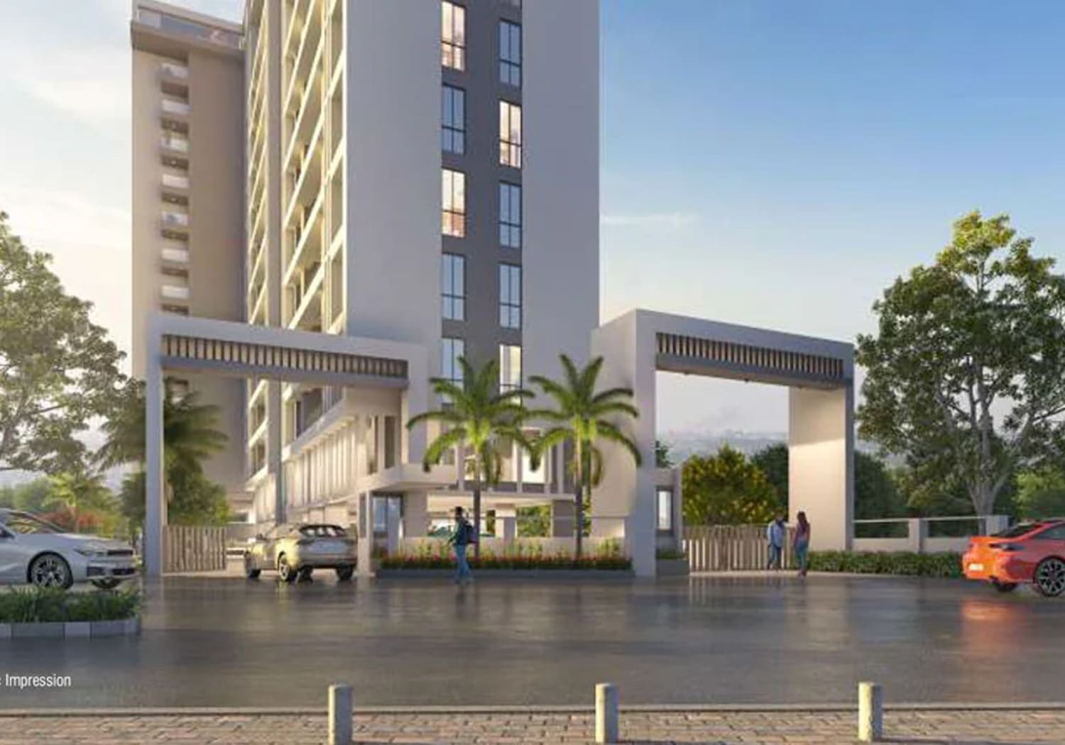Exterior view of Trio Alpha &mdash; photo gallery, images, brochure, amenities, cost sheet, price breakup, availability details, RERA number, RERA certificate, possession date, layout plan, logo, floor plan, master plan, and location map showcasing project highlights and features.